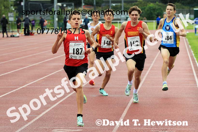 Boys Under-15s 800 metres, 2023 Northern Under-13s, Under-15s and Under-17s, Middlesbrough.  Photo: David T. Hewitson/Sports for All Pics